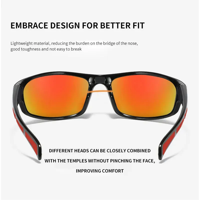 New Men's and Women's Outdoor Polarized Sports Glasses Bicycle Cycling Colorful Sunglasses European and American Color Film Sung