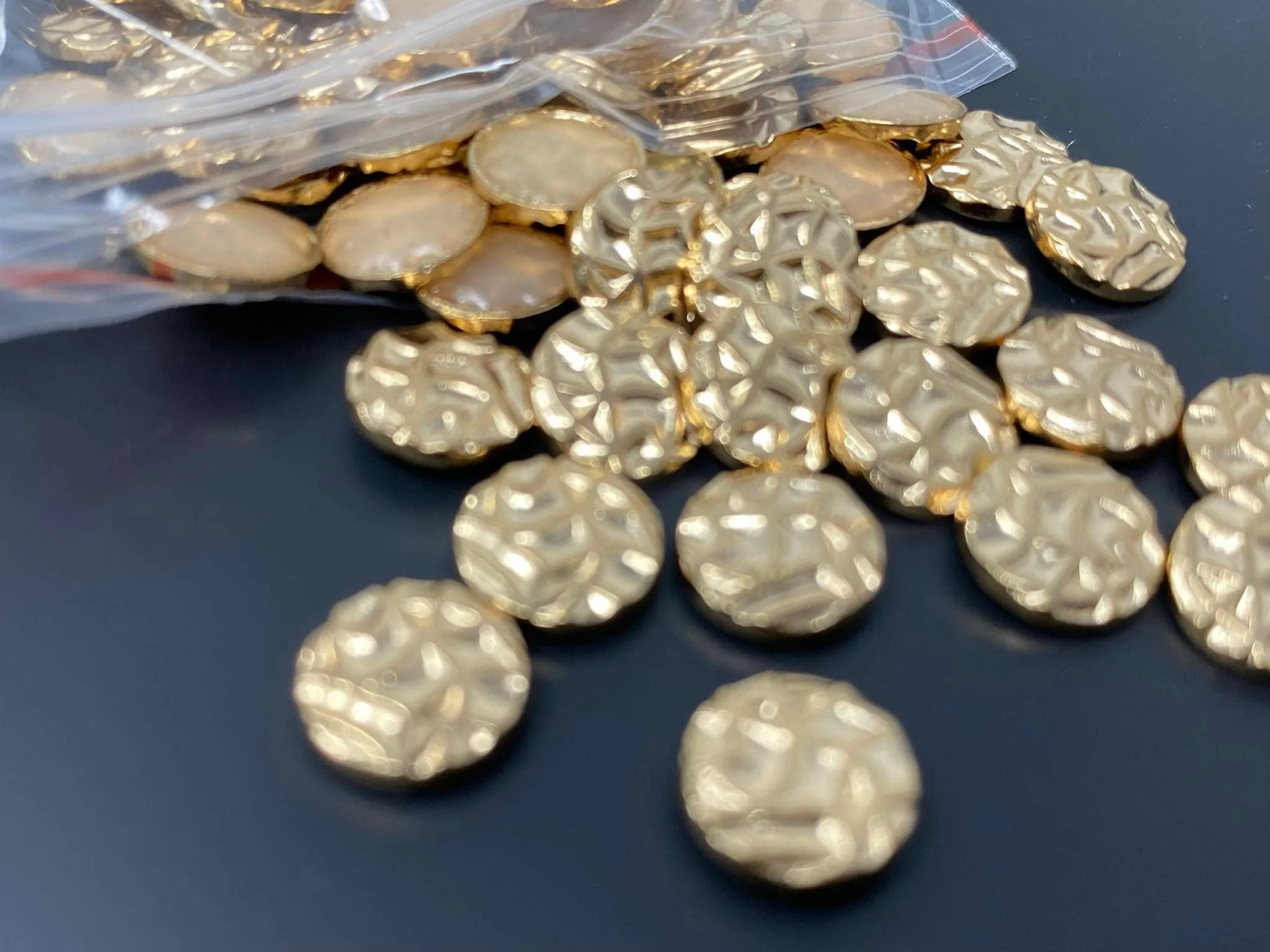 New, "Ripple Wave" GOLD Hotfix Studs, 100 Pcs, 10mm, DIY Crafts, Great for Denim, Sweaters, Jackets, Belts, Bags, Shoes, Crafts,  MORE!