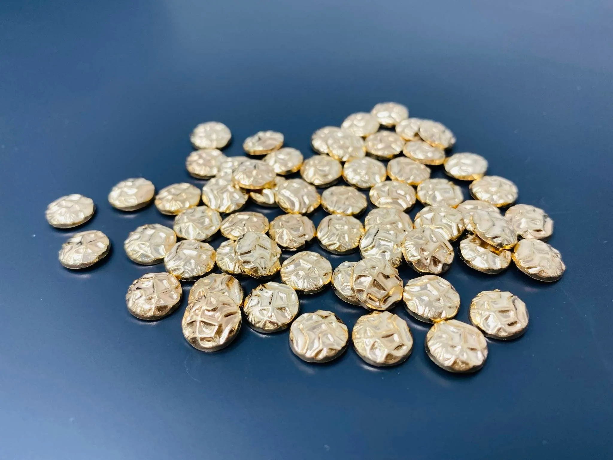New, "Ripple Wave" GOLD Hotfix Studs, 100 Pcs, 10mm, DIY Crafts, Great for Denim, Sweaters, Jackets, Belts, Bags, Shoes, Crafts,  MORE!