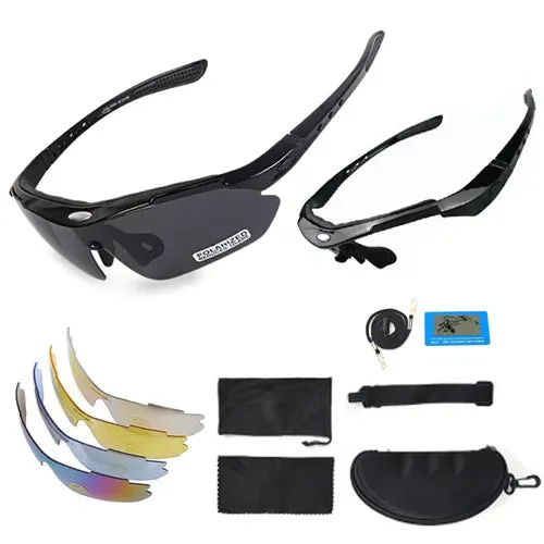 NEWBOLER 2 Frame Polarized Cycling Sun Glasses Outdoor Sports Bicycle Glasses Men Women Bike Sunglasses Goggles Eyewear 5 Lens