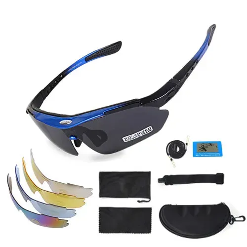 NEWBOLER 2 Frame Polarized Cycling Sun Glasses Outdoor Sports Bicycle Glasses Men Women Bike Sunglasses Goggles Eyewear 5 Lens