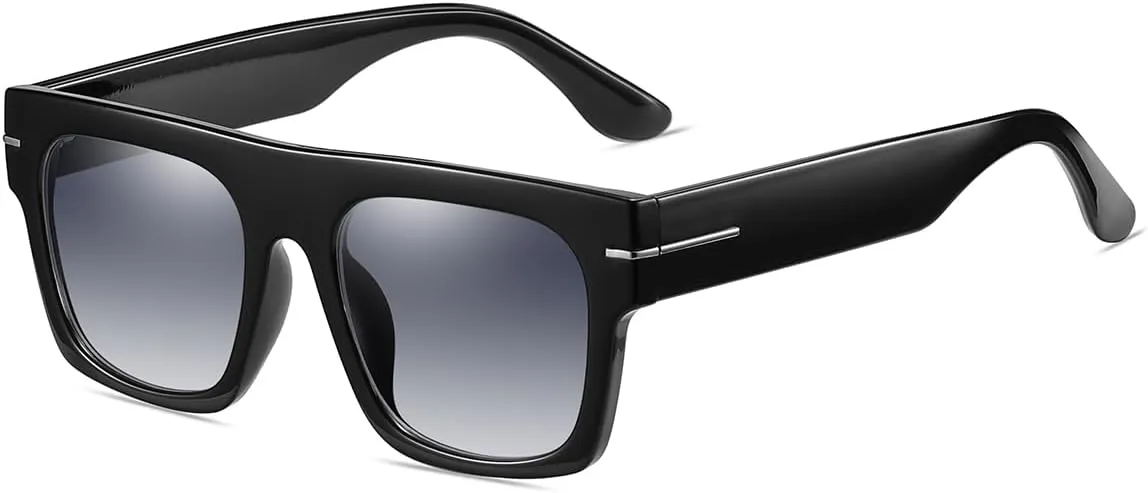 NIDOVIX Classic Vintage Square Sunglasses for Men Women Large Frame Retro 70s Sun Glasses UV400 Protection
