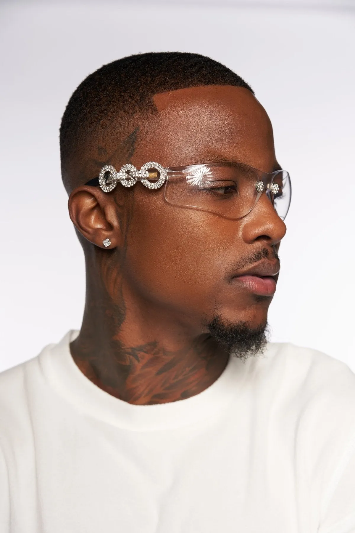 Nroda One in a Million Chrome Bejeweled Frames