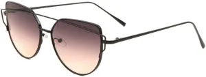 Oceanic Color Flat Lens Curved Crossed Top Bar Geometric Cat Eye Sunglasses M10212-FT-OC