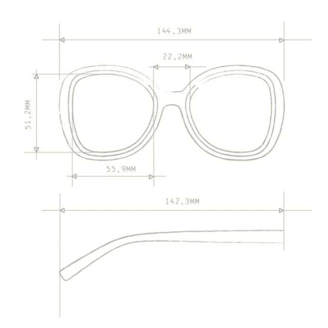 Okkia Sunglasses Butterfly Havana Yellow