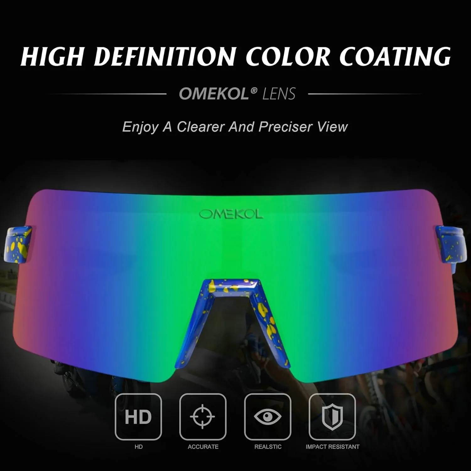 OMEKOL Two Sizes For Adults and Youth Polarized Sunglasses Men Women Outdoor Sport Baseball Glasses UV400 Cycling Eyewear