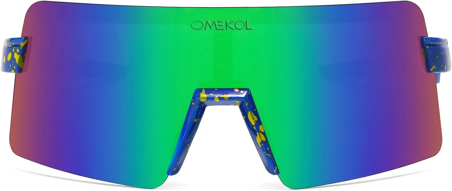 OMEKOL Two Sizes For Adults and Youth Polarized Sunglasses Men Women Outdoor Sport Baseball Glasses UV400 Cycling Eyewear