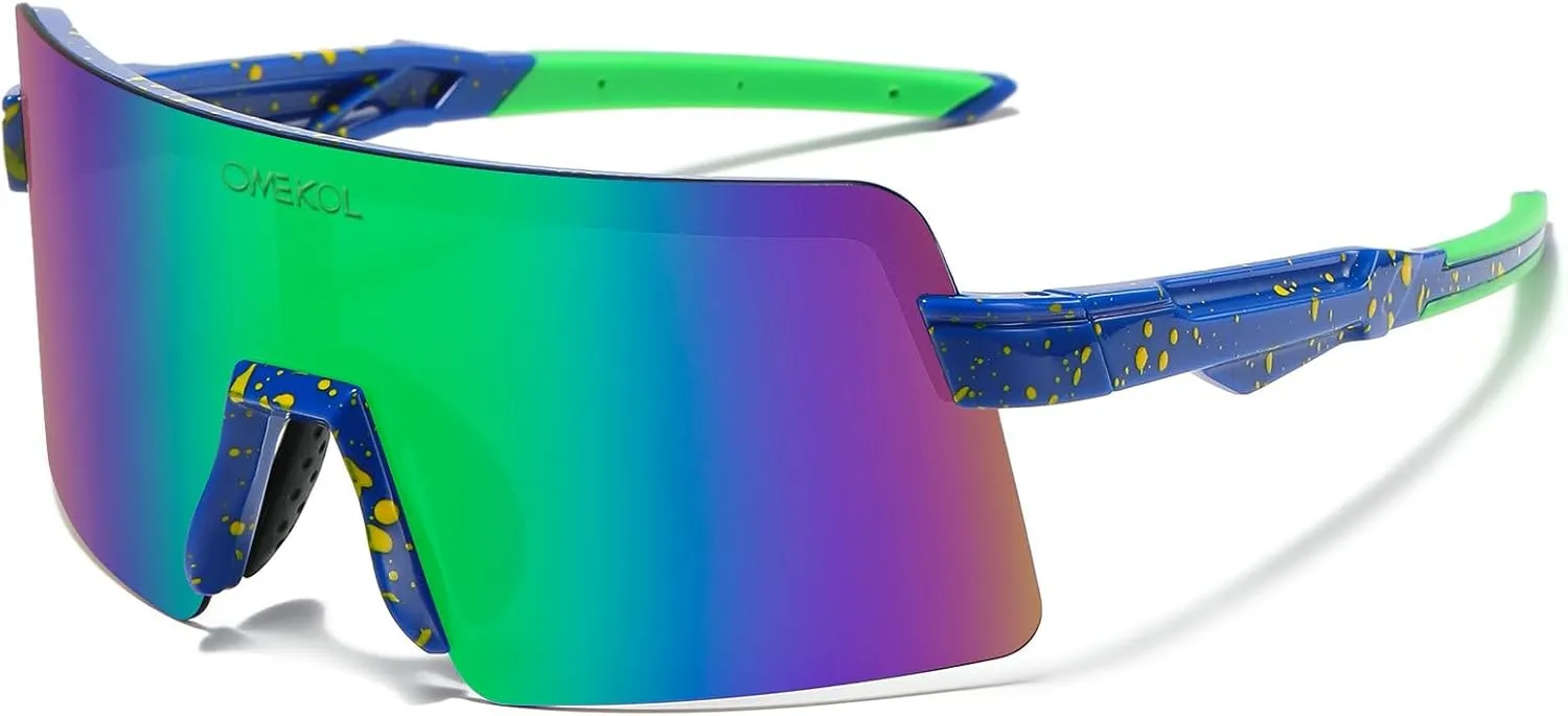 OMEKOL Two Sizes For Adults and Youth Polarized Sunglasses Men Women Outdoor Sport Baseball Glasses UV400 Cycling Eyewear