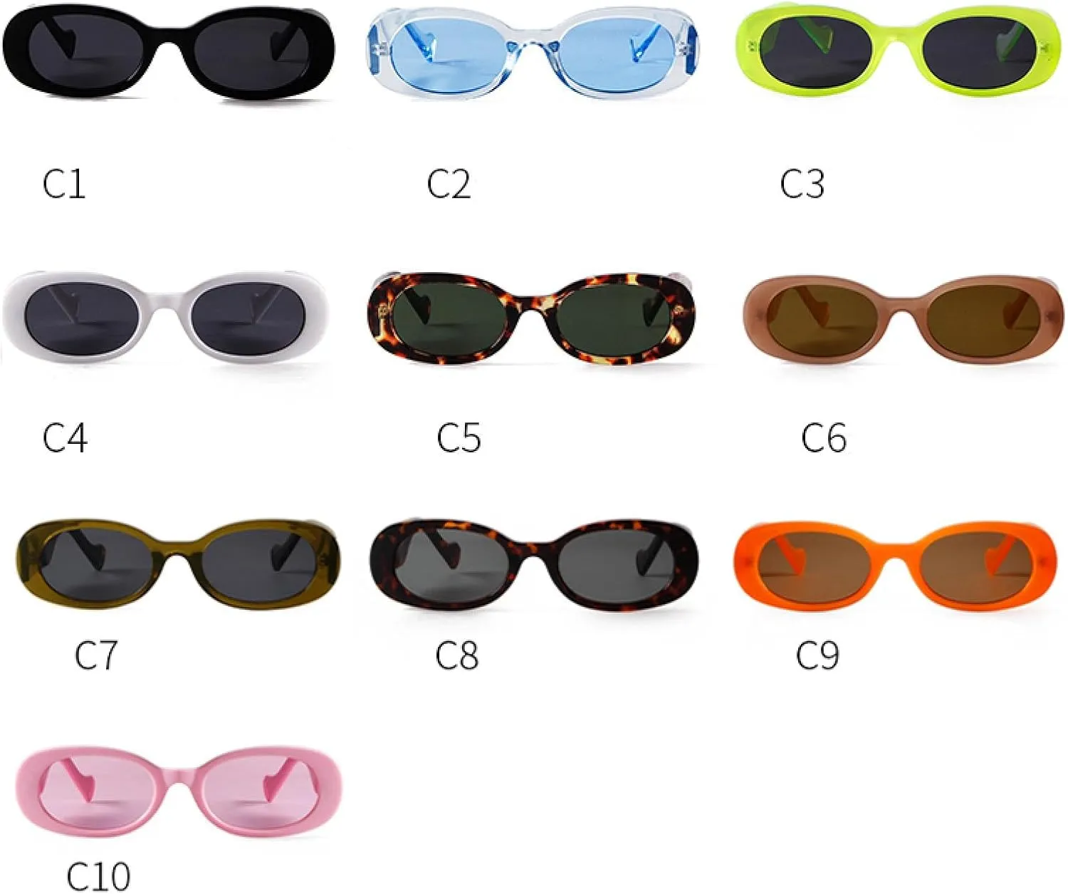 Oval Rectangle Sunglasses Women Vintage Shades Sunglasses