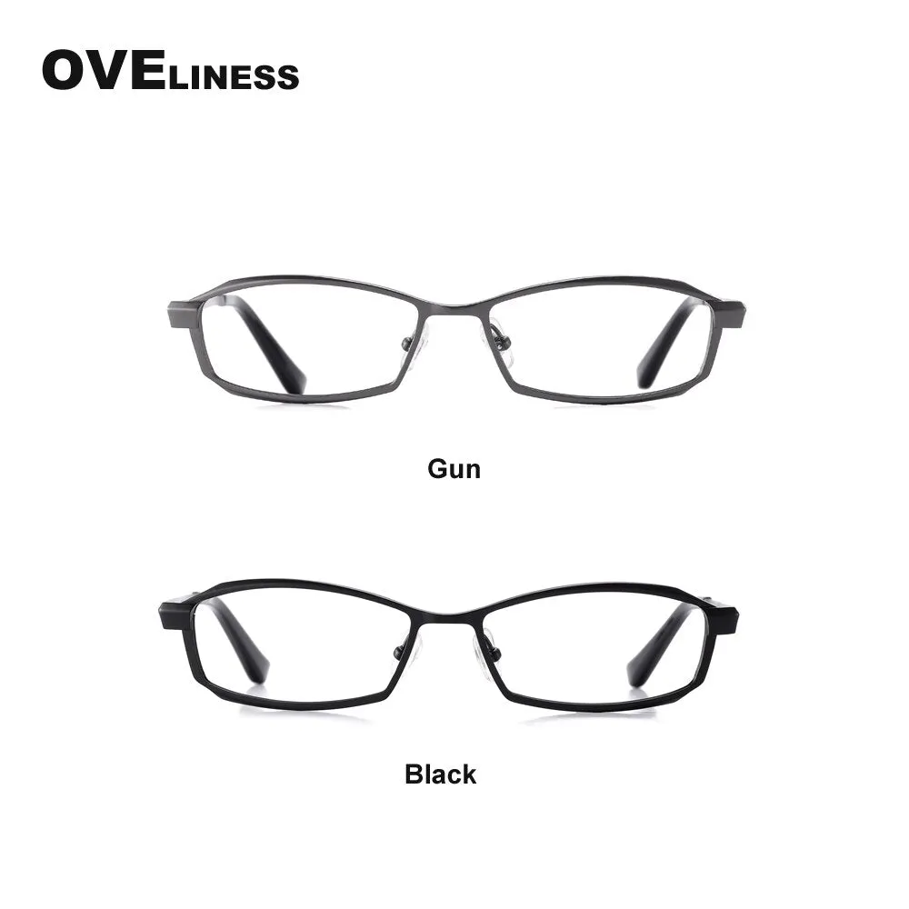 Oveliness Men's Full Rim Rectangle Titanium Eyeglasses P8718