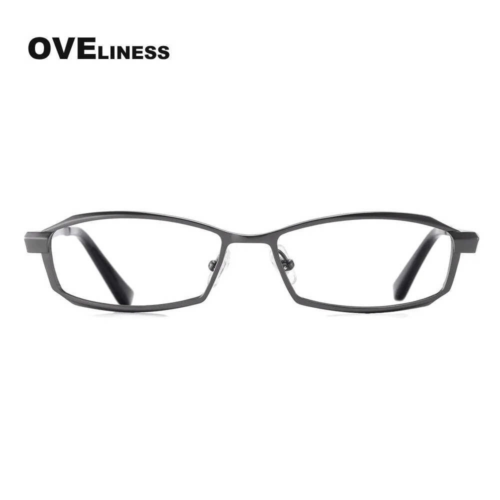 Oveliness Men's Full Rim Rectangle Titanium Eyeglasses P8718