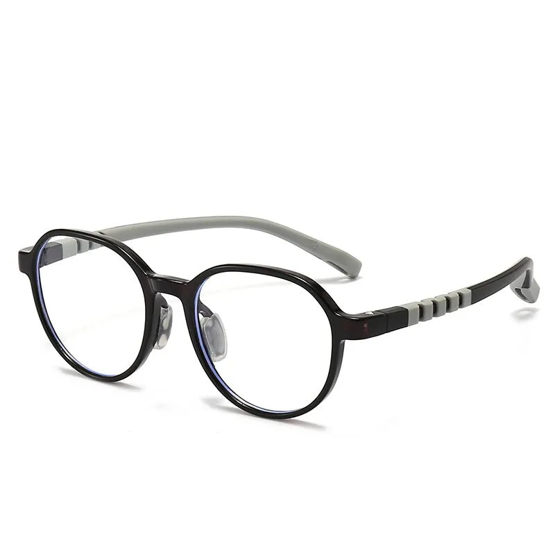 Oveliness Unisex Children's Full Rim Round Square Tr 90 Titanium Eyeglasses Trd110
