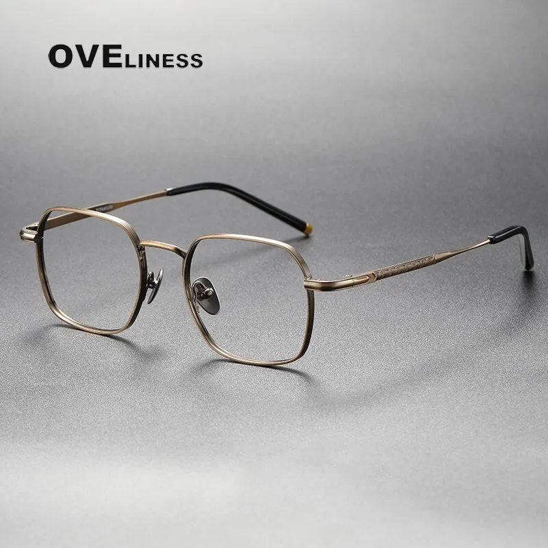 Oveliness Unisex Full Rim Irregular Square Titanium Eyeglasses Capeua