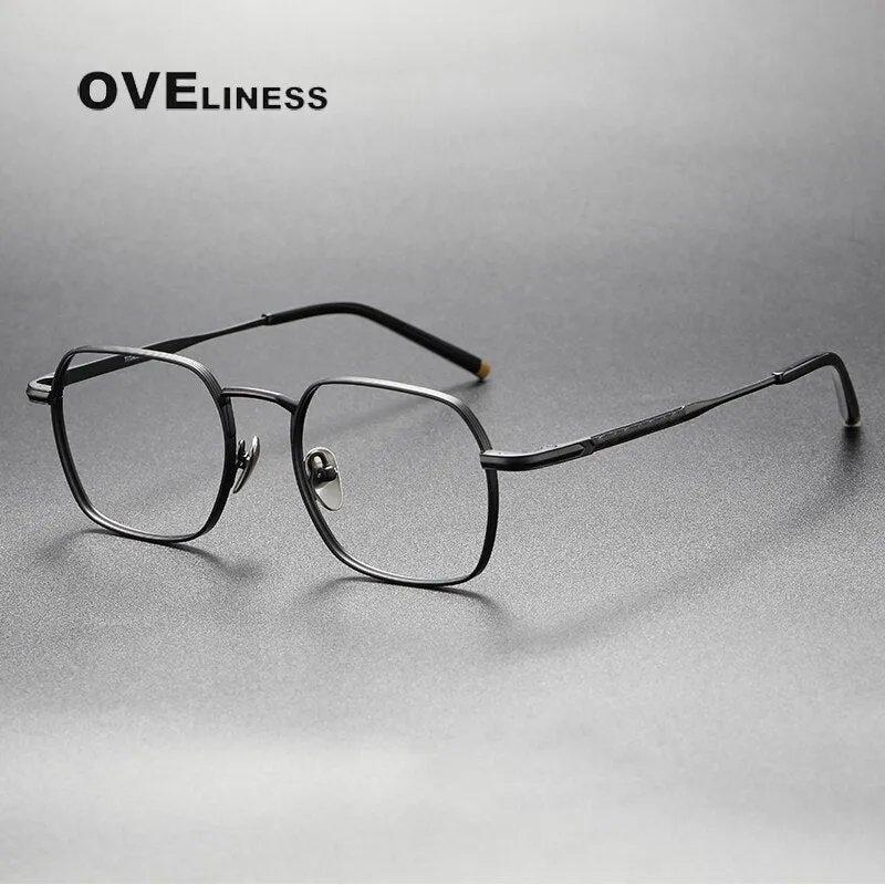 Oveliness Unisex Full Rim Irregular Square Titanium Eyeglasses Capeua