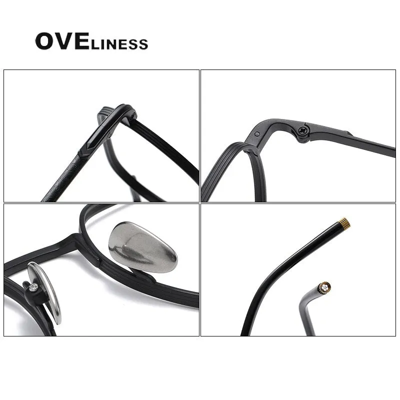 Oveliness Unisex Full Rim Irregular Square Titanium Eyeglasses Capeua