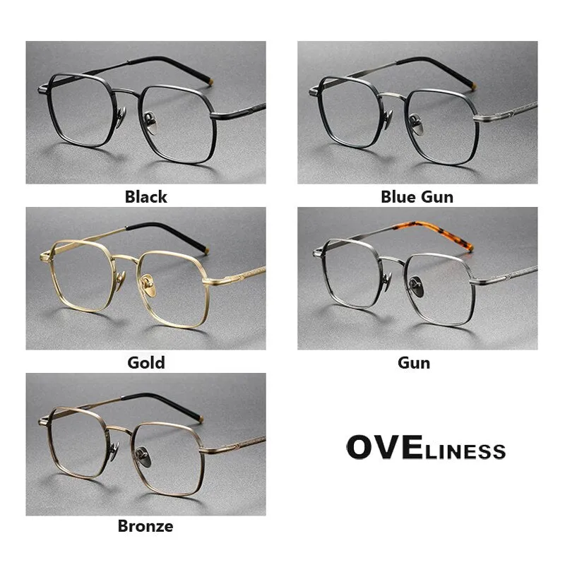 Oveliness Unisex Full Rim Irregular Square Titanium Eyeglasses Capeua