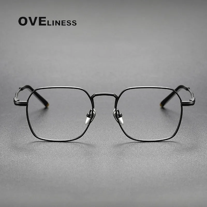 Oveliness Unisex Full Rim Irregular Square Titanium Eyeglasses Capeua