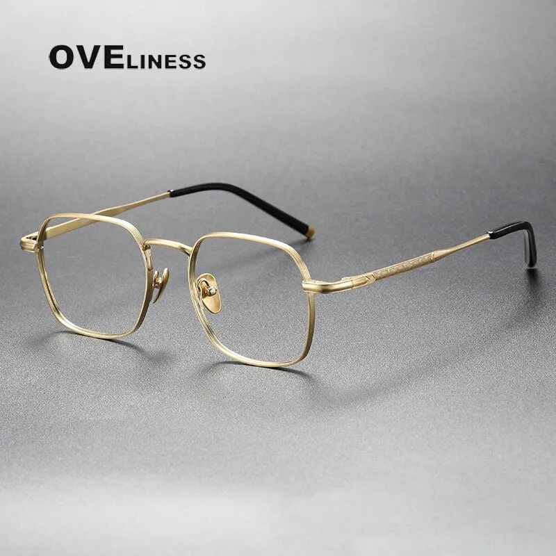 Oveliness Unisex Full Rim Irregular Square Titanium Eyeglasses Capeua