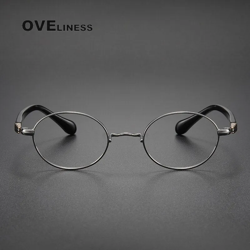 Oveliness Unisex Full Rim Oval Acetate Titanium Eyeglasses Ks119