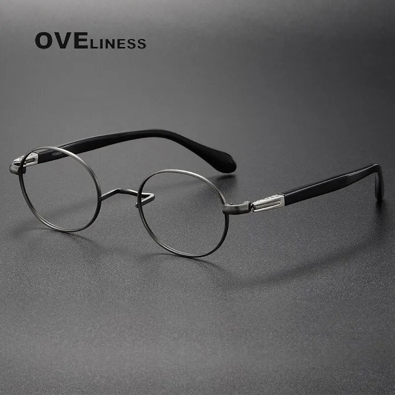 Oveliness Unisex Full Rim Oval Acetate Titanium Eyeglasses Ks119