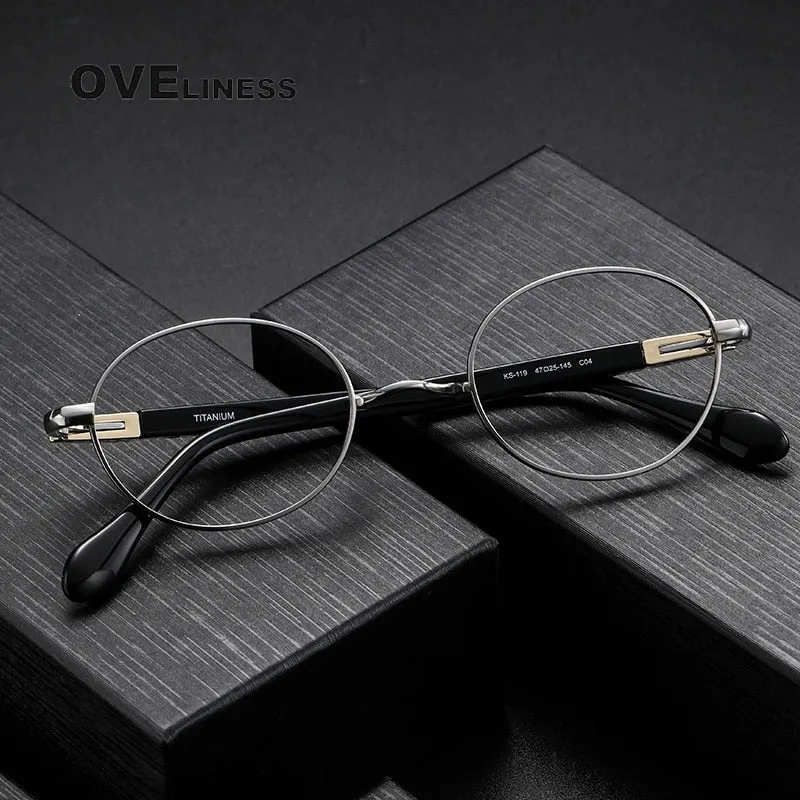 Oveliness Unisex Full Rim Oval Acetate Titanium Eyeglasses Ks119