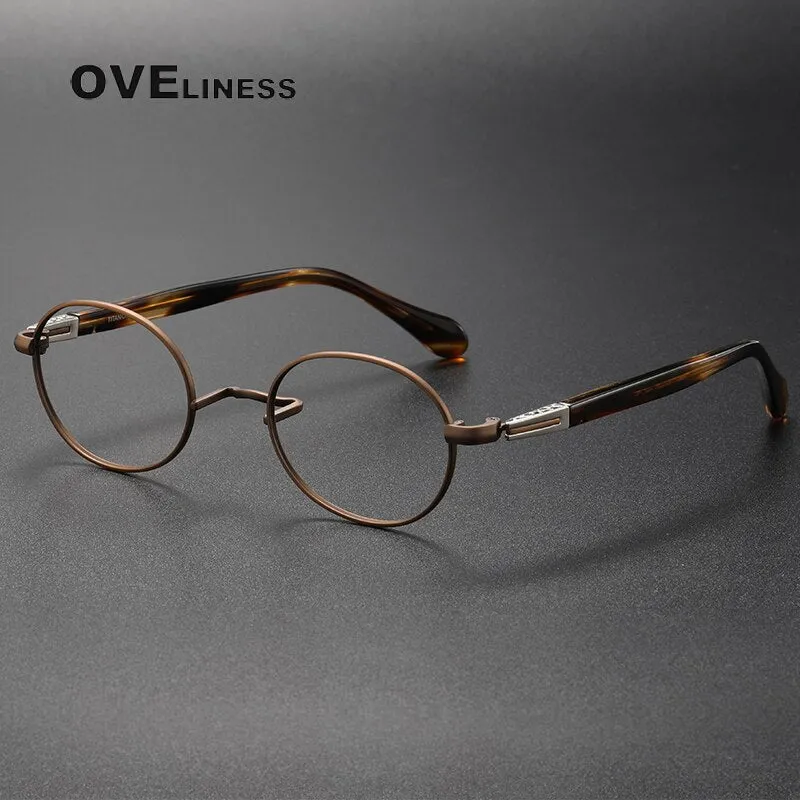 Oveliness Unisex Full Rim Oval Acetate Titanium Eyeglasses Ks119