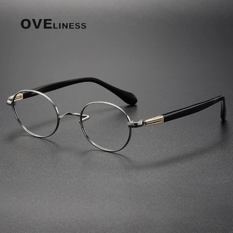 Oveliness Unisex Full Rim Oval Acetate Titanium Eyeglasses Ks119