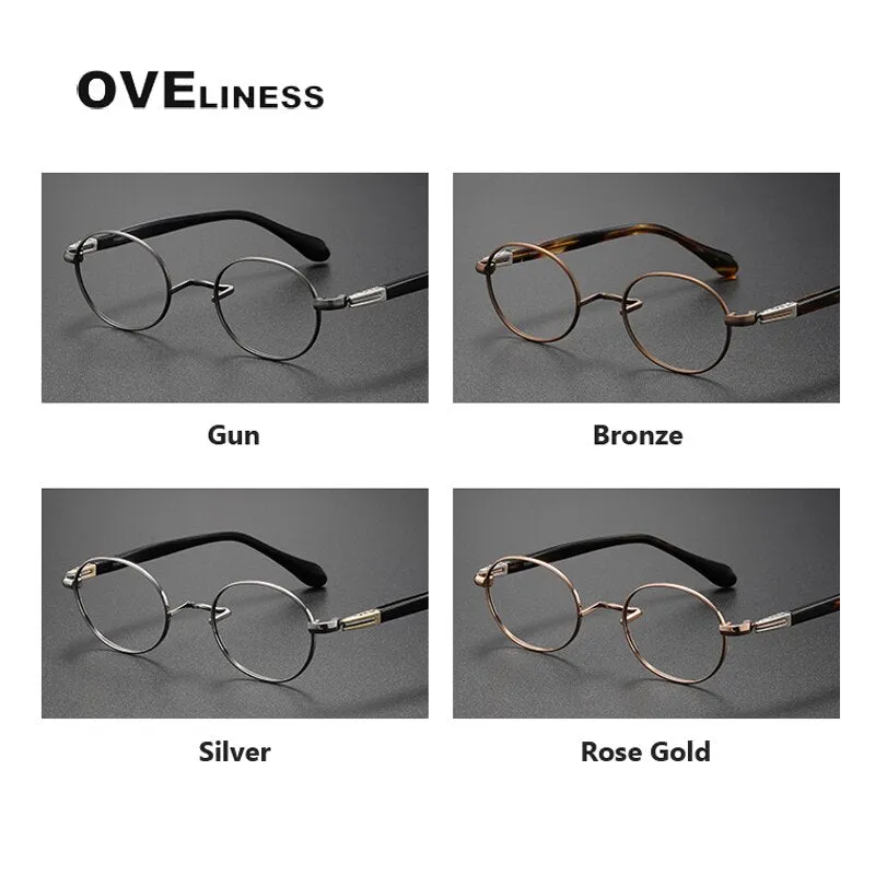 Oveliness Unisex Full Rim Oval Acetate Titanium Eyeglasses Ks119