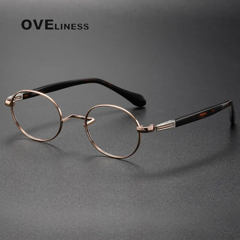 Oveliness Unisex Full Rim Oval Acetate Titanium Eyeglasses Ks119