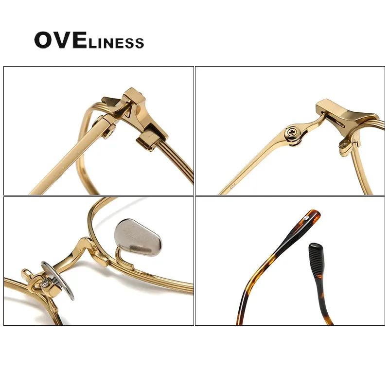 Oveliness Unisex Full Rim Polygon Titanium Eyeglasses 8110