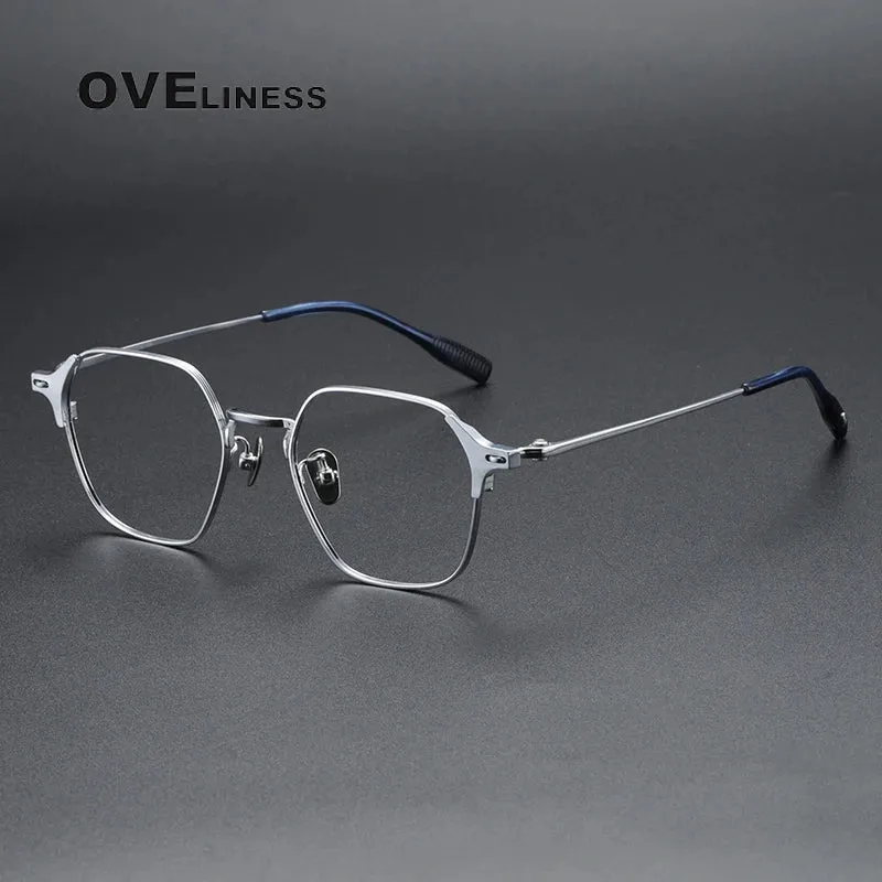 Oveliness Unisex Full Rim Polygon Titanium Eyeglasses 8110