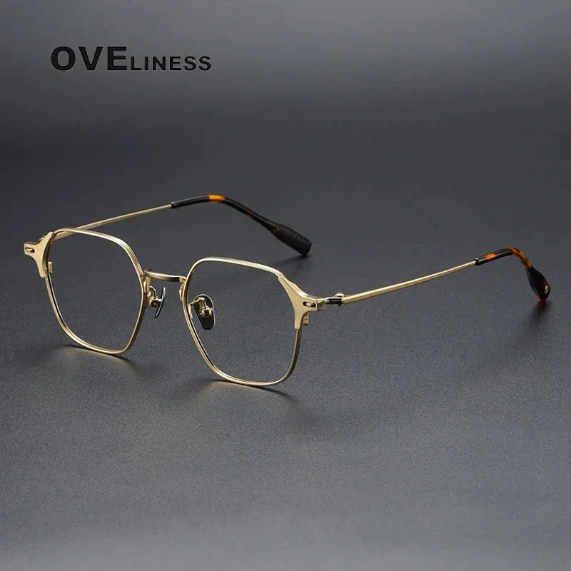 Oveliness Unisex Full Rim Polygon Titanium Eyeglasses 8110