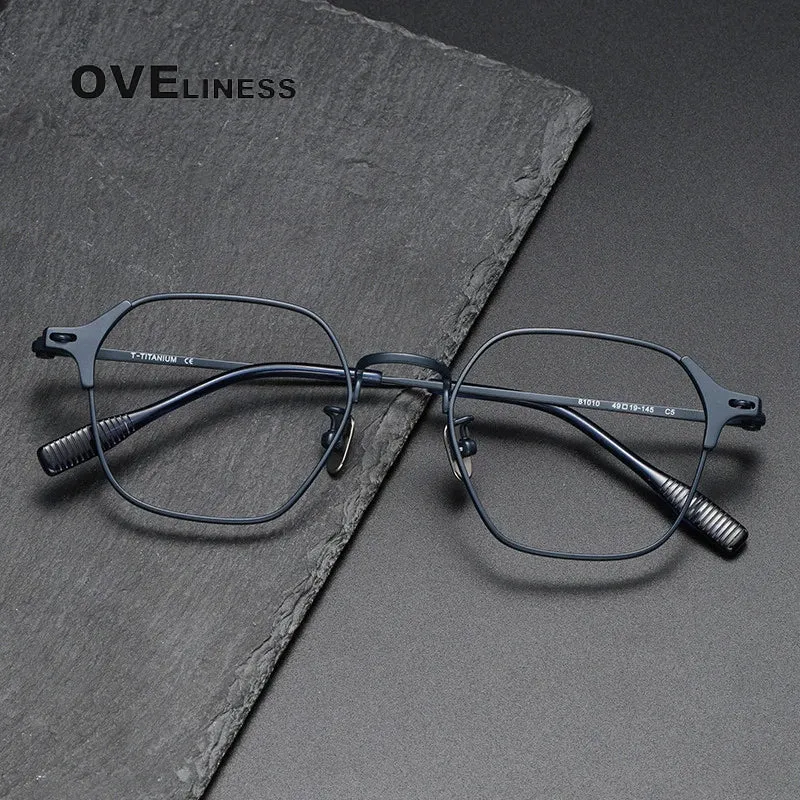 Oveliness Unisex Full Rim Polygon Titanium Eyeglasses 8110