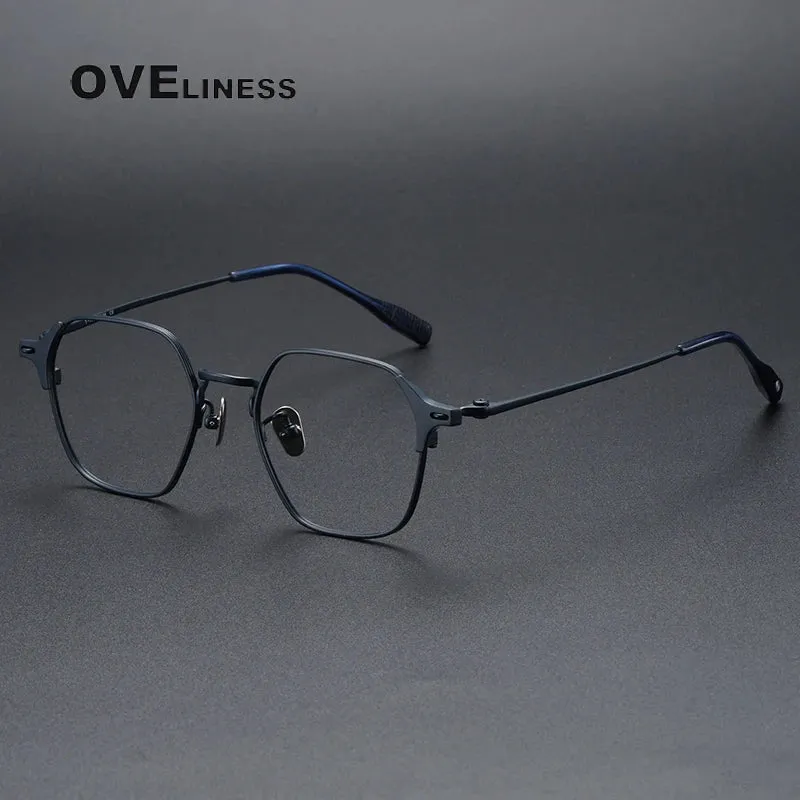 Oveliness Unisex Full Rim Polygon Titanium Eyeglasses 8110