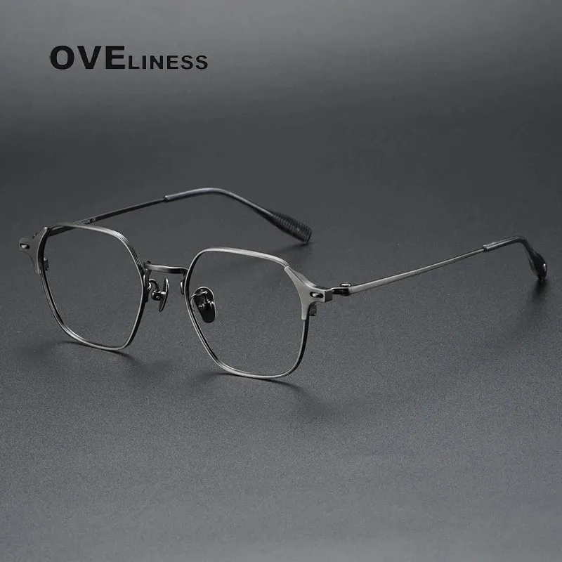 Oveliness Unisex Full Rim Polygon Titanium Eyeglasses 8110