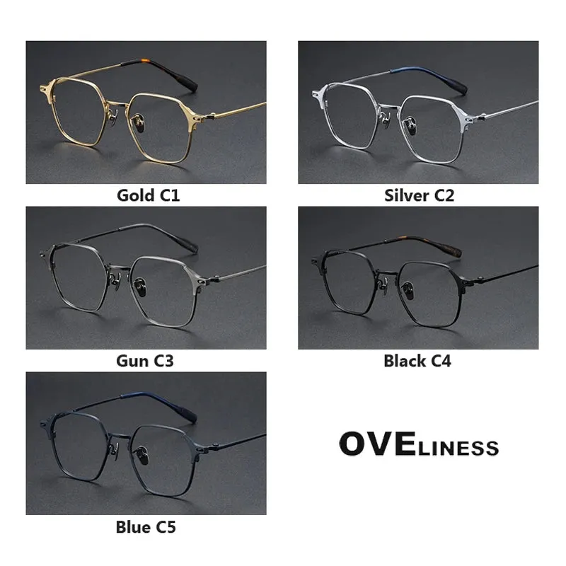 Oveliness Unisex Full Rim Polygon Titanium Eyeglasses 8110
