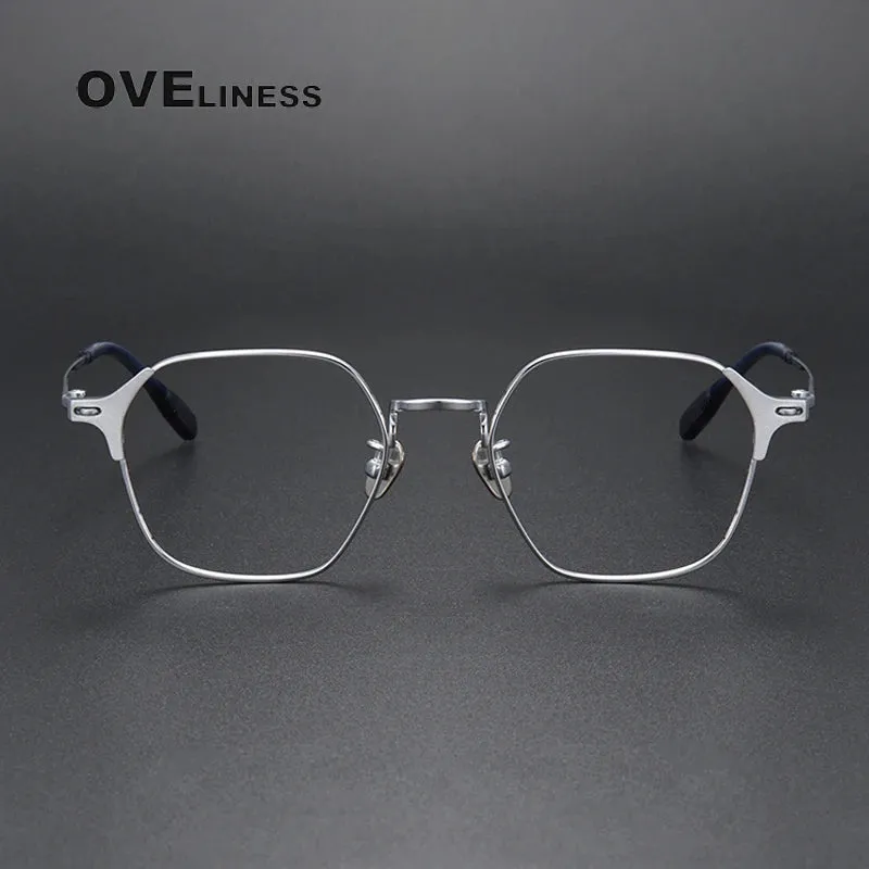 Oveliness Unisex Full Rim Polygon Titanium Eyeglasses 8110