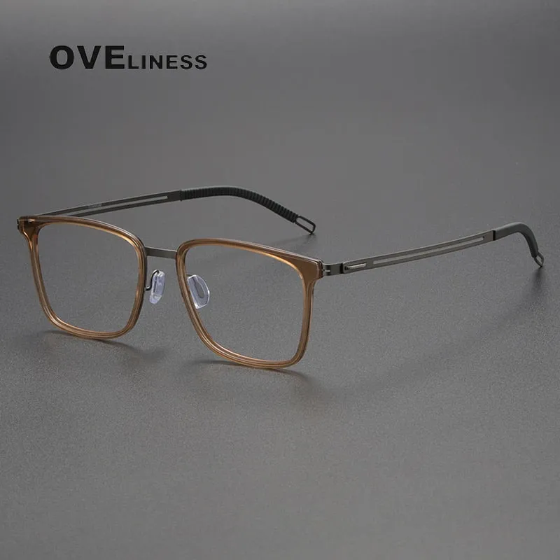 Oveliness Unisex Full Rim Square Screwless Titanium Eyeglasses 8202305