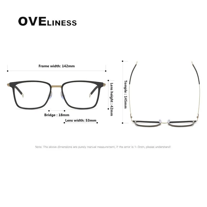 Oveliness Unisex Full Rim Square Screwless Titanium Eyeglasses 8202305