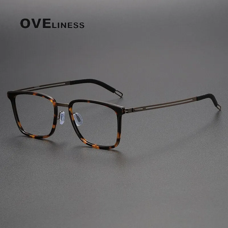 Oveliness Unisex Full Rim Square Screwless Titanium Eyeglasses 8202305