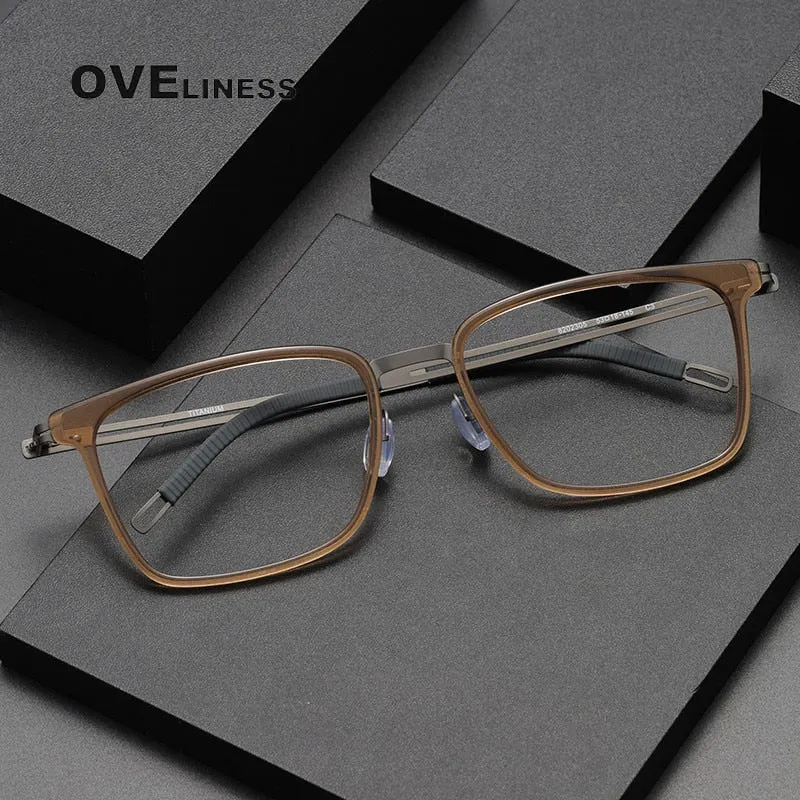 Oveliness Unisex Full Rim Square Screwless Titanium Eyeglasses 8202305