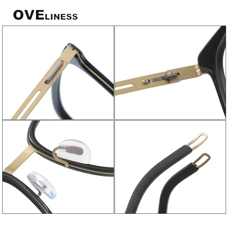 Oveliness Unisex Full Rim Square Screwless Titanium Eyeglasses 8202305