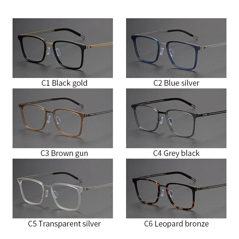 Oveliness Unisex Full Rim Square Screwless Titanium Eyeglasses 8202305