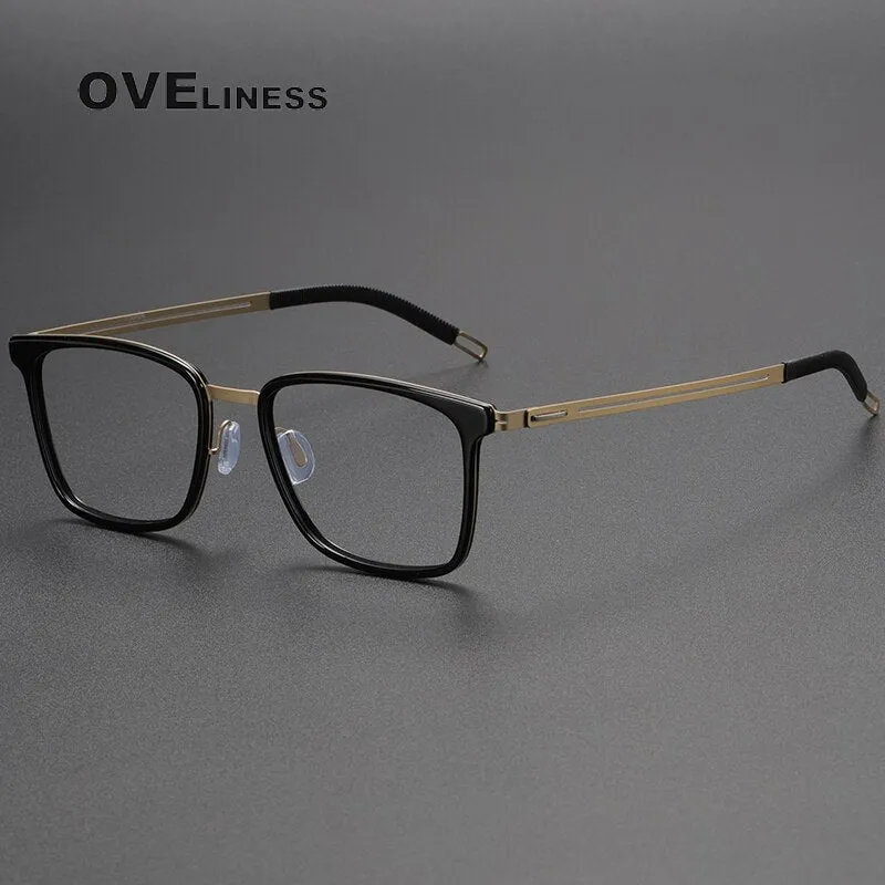 Oveliness Unisex Full Rim Square Screwless Titanium Eyeglasses 8202305