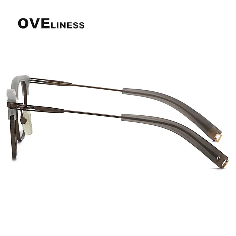 Oveliness Unisex Full Rim Square Titanium Acetate Eyeglasses Dlx107