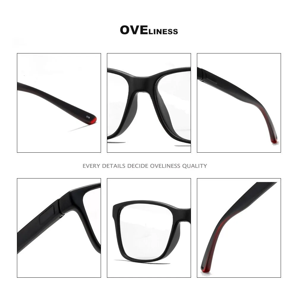 Oveliness Unisex Full Rim Square Tr 90 Titanium Eyeglasses 7091