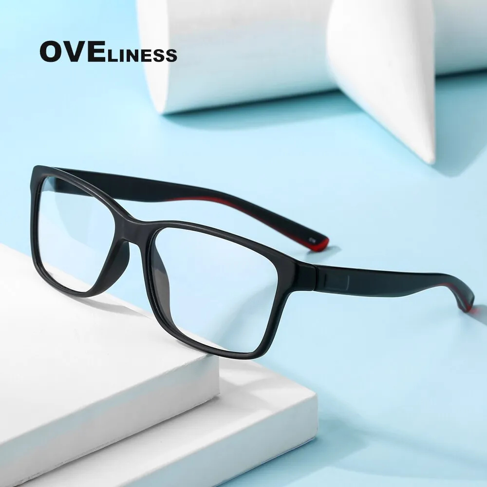 Oveliness Unisex Full Rim Square Tr 90 Titanium Eyeglasses 7091