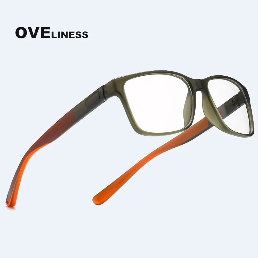 Oveliness Unisex Full Rim Square Tr 90 Titanium Eyeglasses 7091