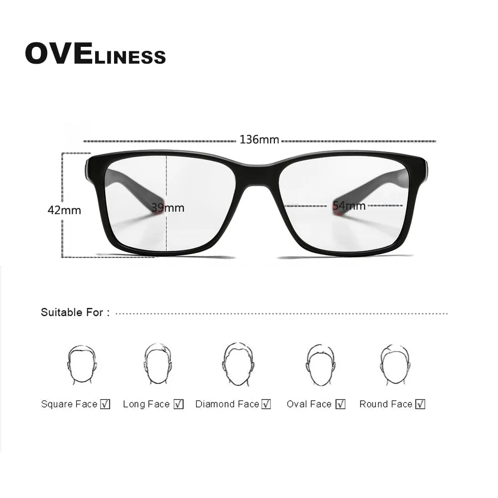 Oveliness Unisex Full Rim Square Tr 90 Titanium Eyeglasses 7091