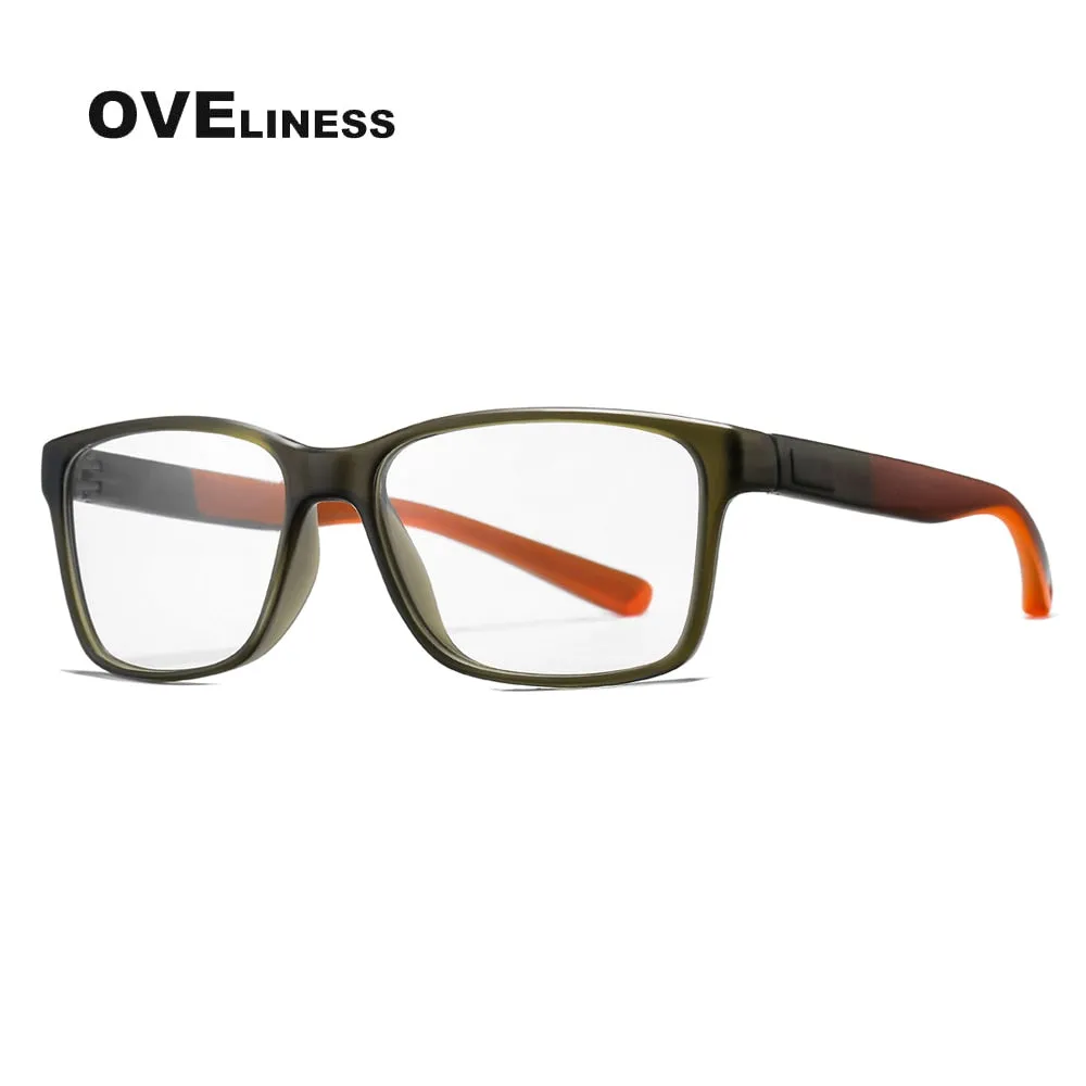 Oveliness Unisex Full Rim Square Tr 90 Titanium Eyeglasses 7091